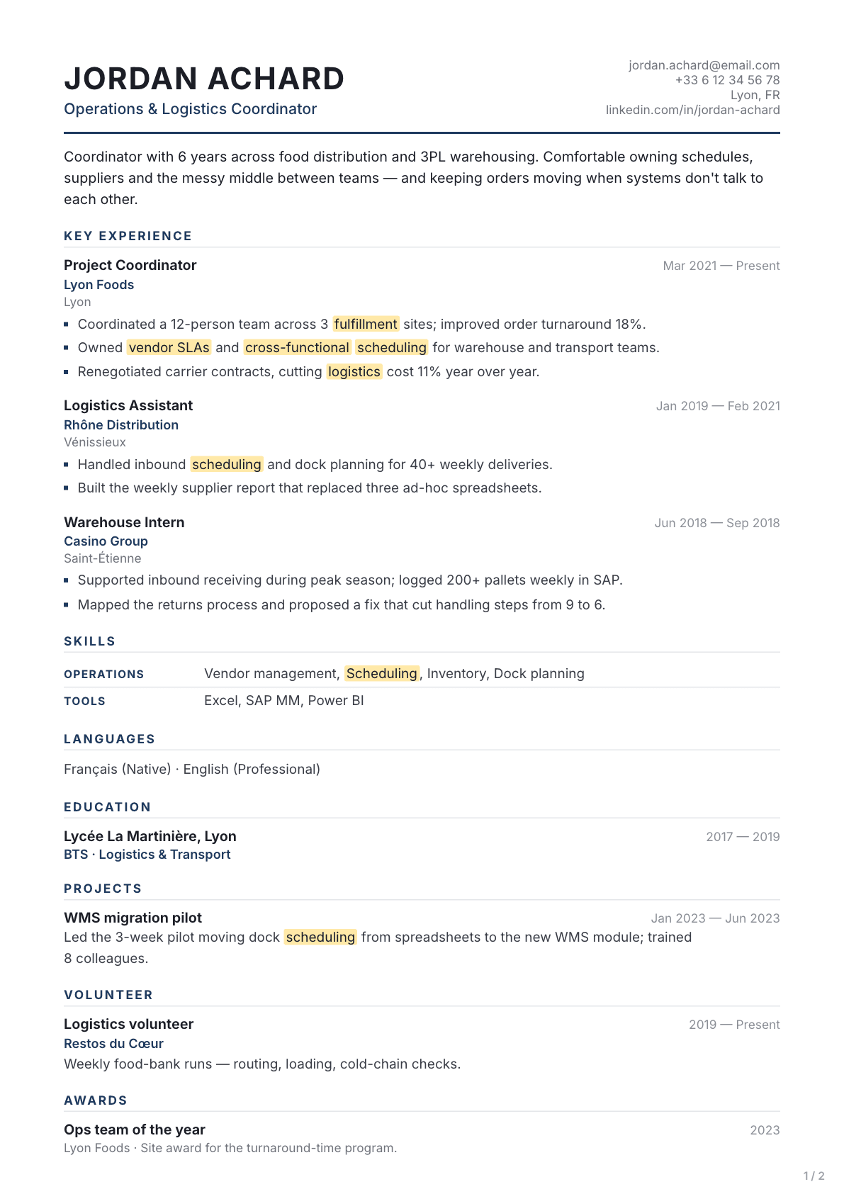Ein sauberer, ATS-tauglicher Lebenslauf mit Boost My Resume