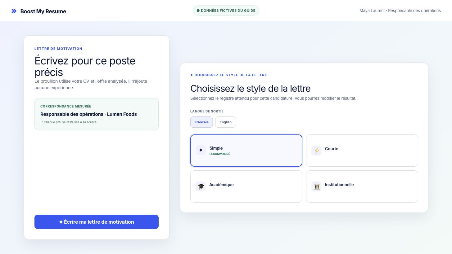 Contexte de langue et de ton pour une lettre de motivation destinée à Lumen Foods