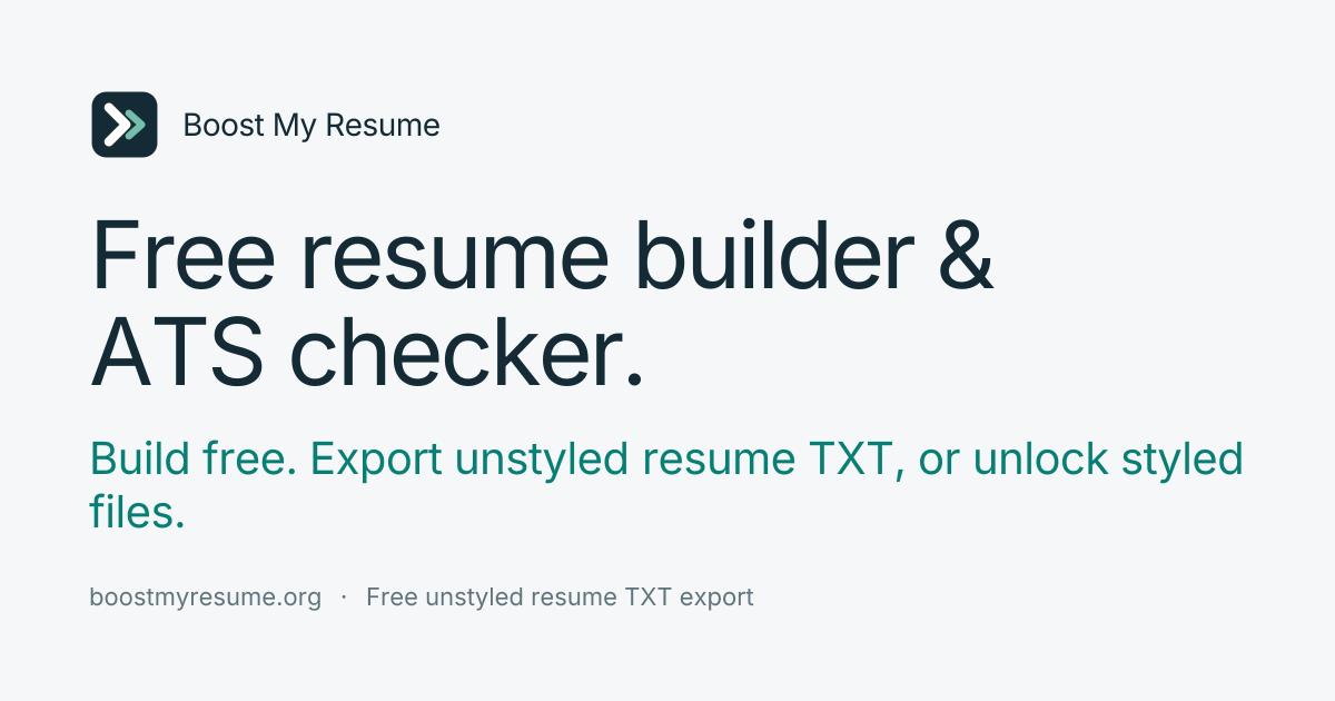 ATS resume builder, tailored to any job - Boost My Resume